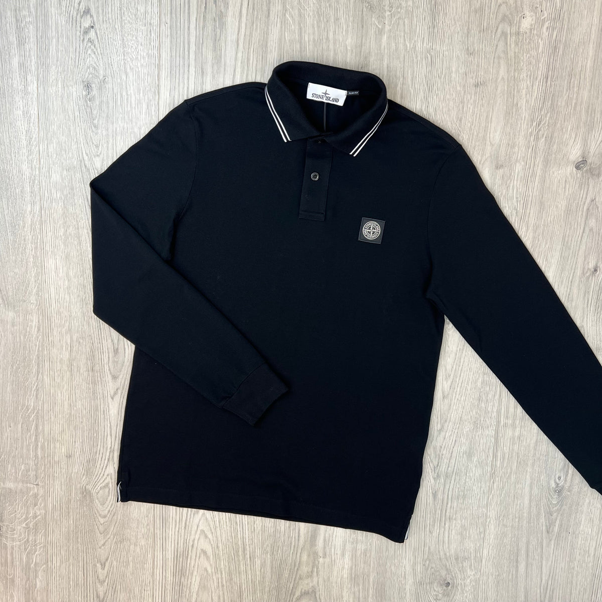 Stone Island Patch Polo Shirt - Black