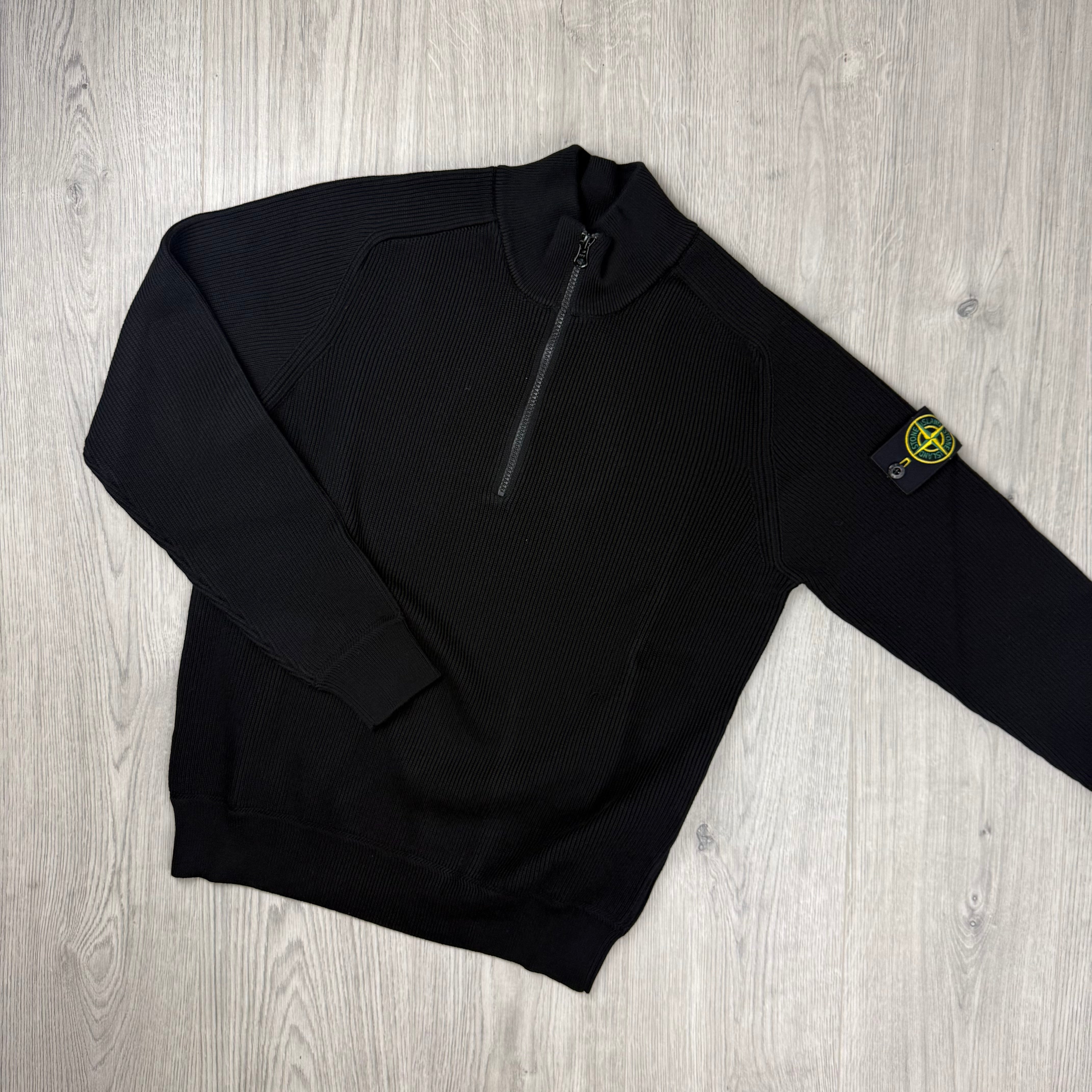 Stone Island Knit Half Zip Fleece - Black