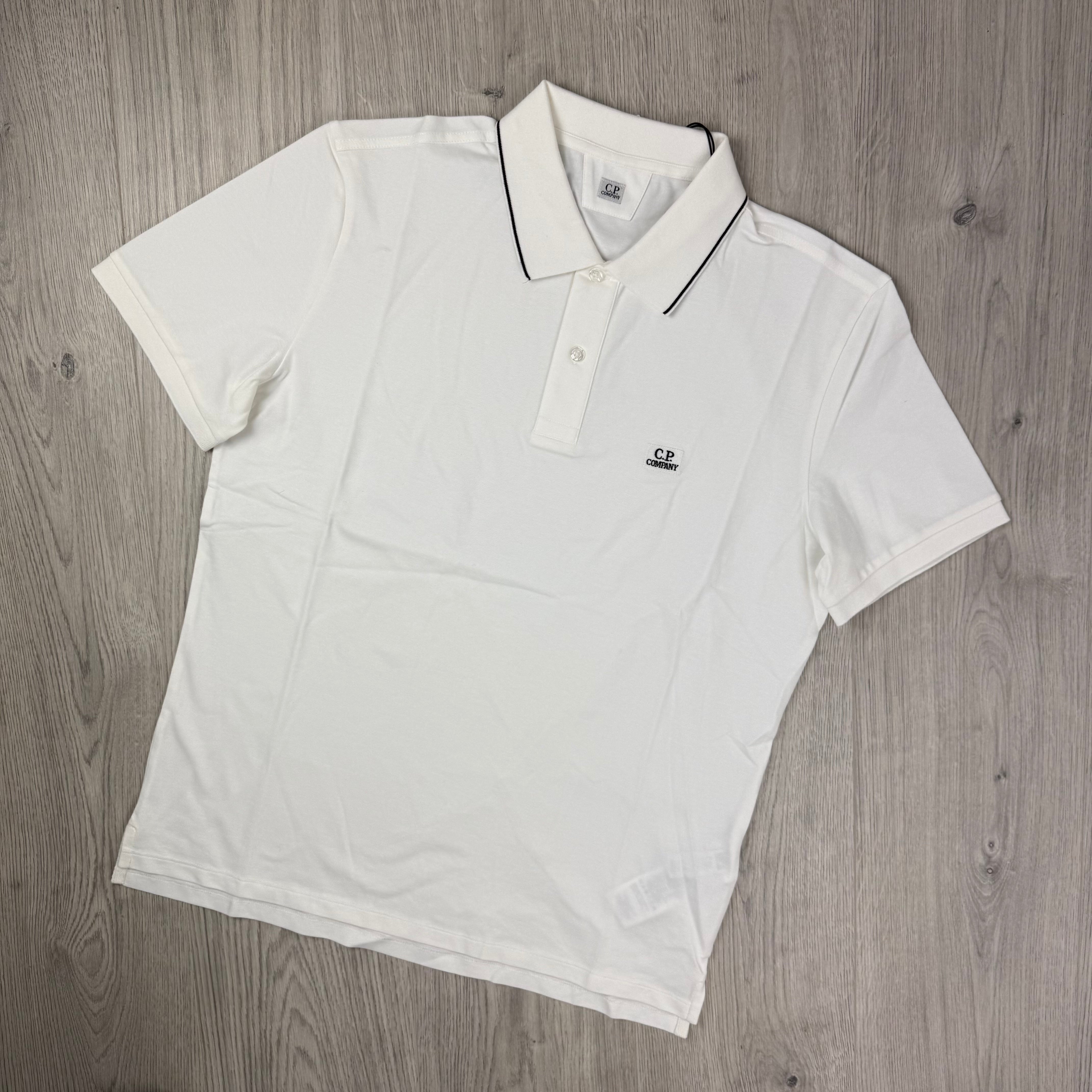 CP Company Piquet Polo Shirt - White