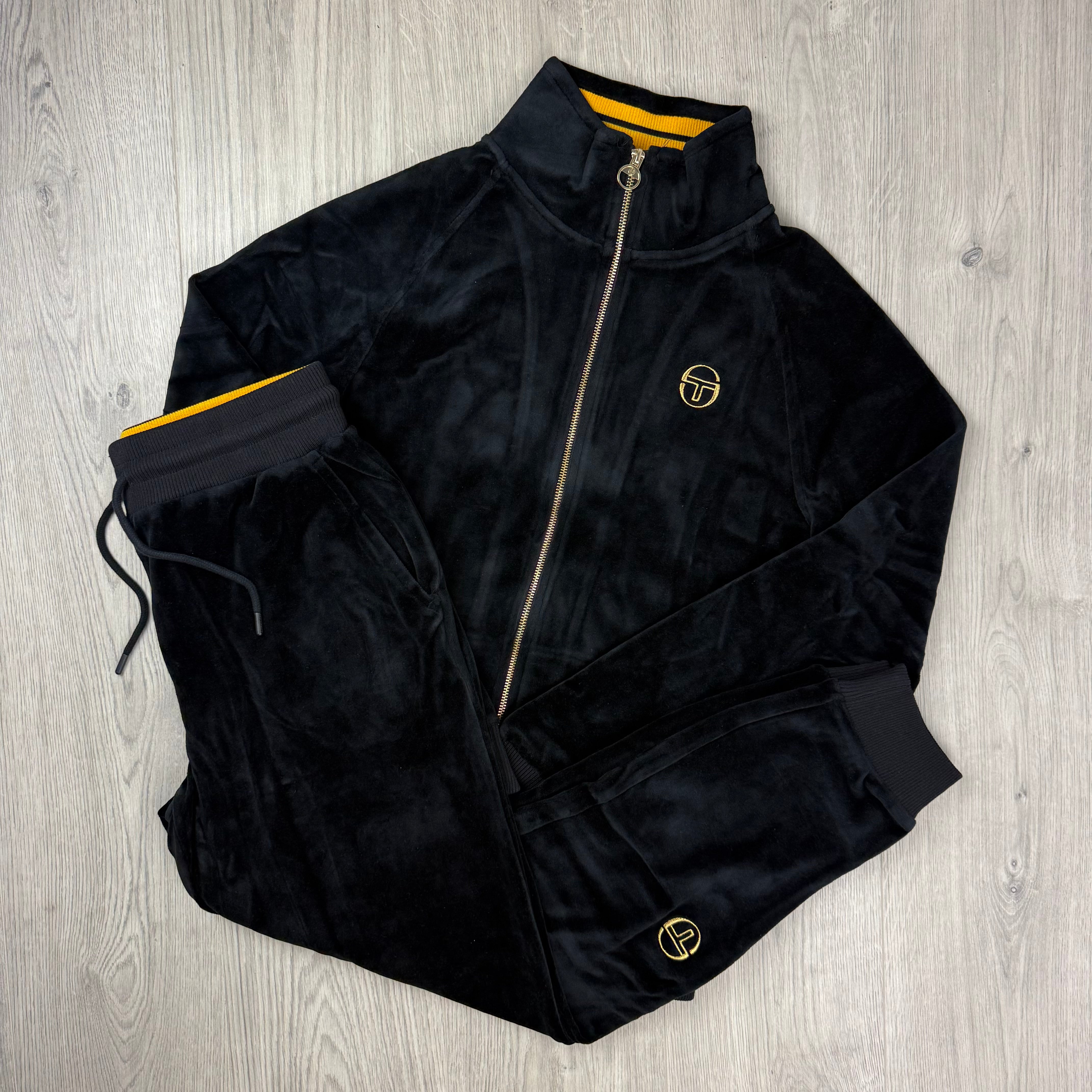 Sergio Tacchini 'Court' Velour Tracksuit - Black