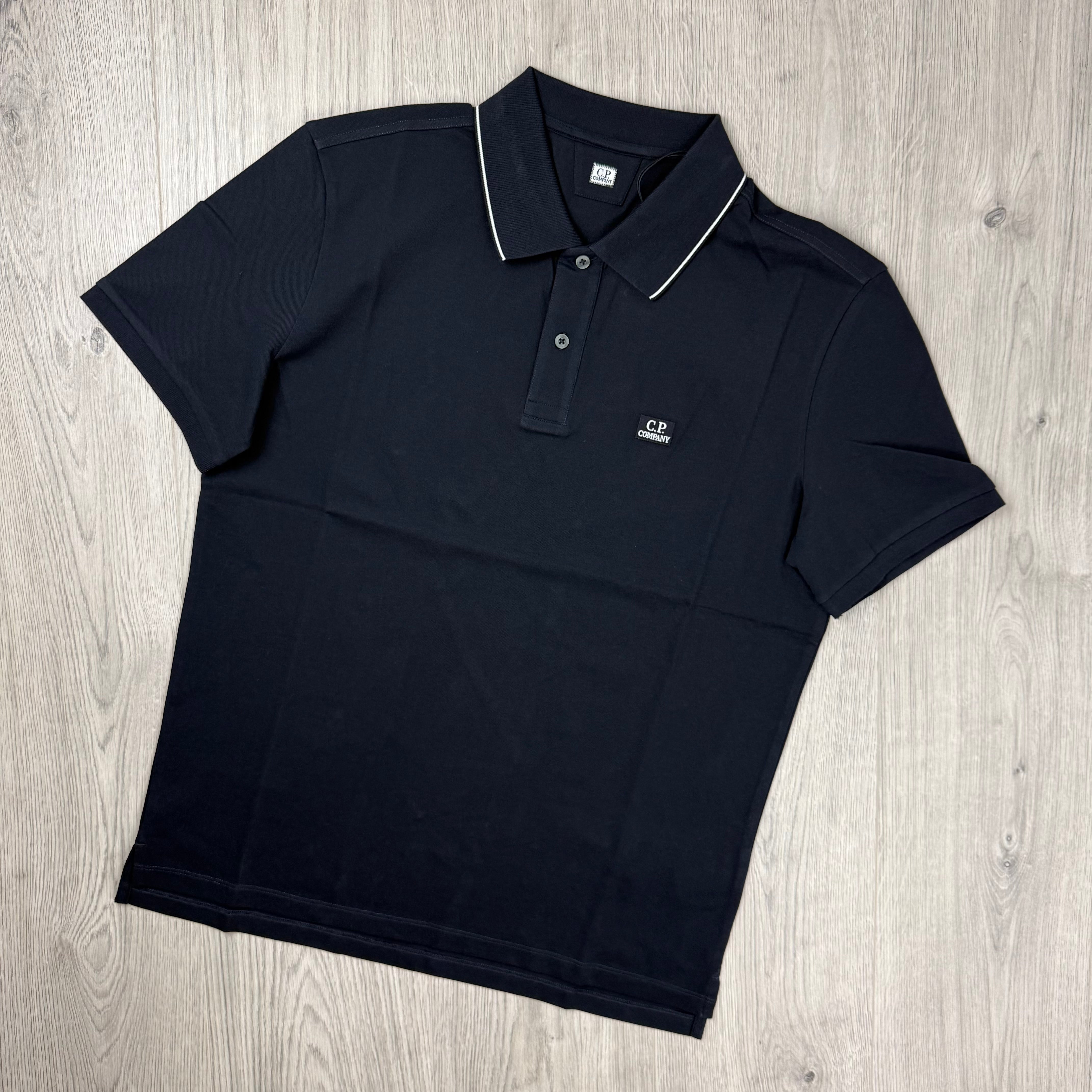 CP Company Piquet Polo Shirt - Navy