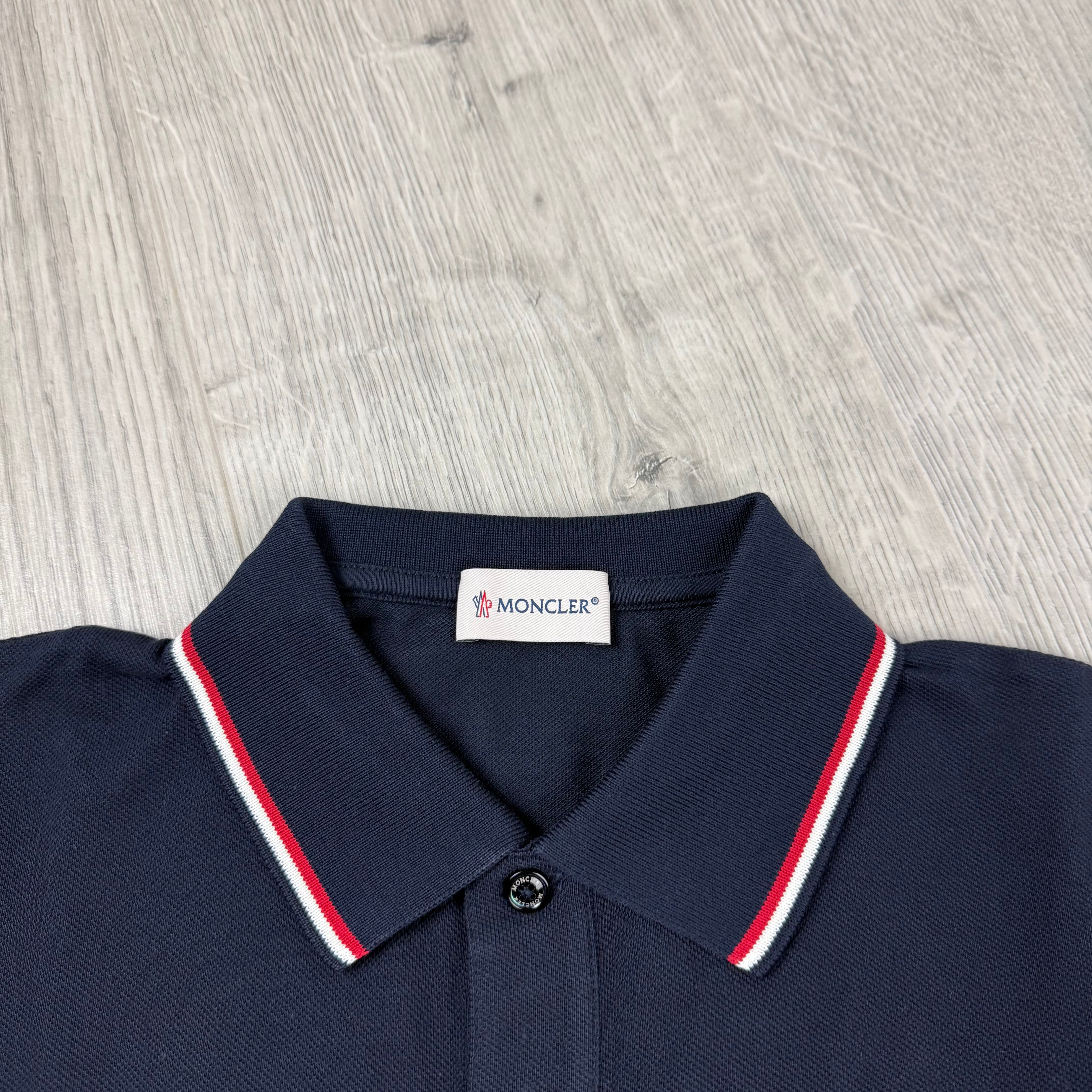 Moncler Junior Trim Polo Shirt - Navy