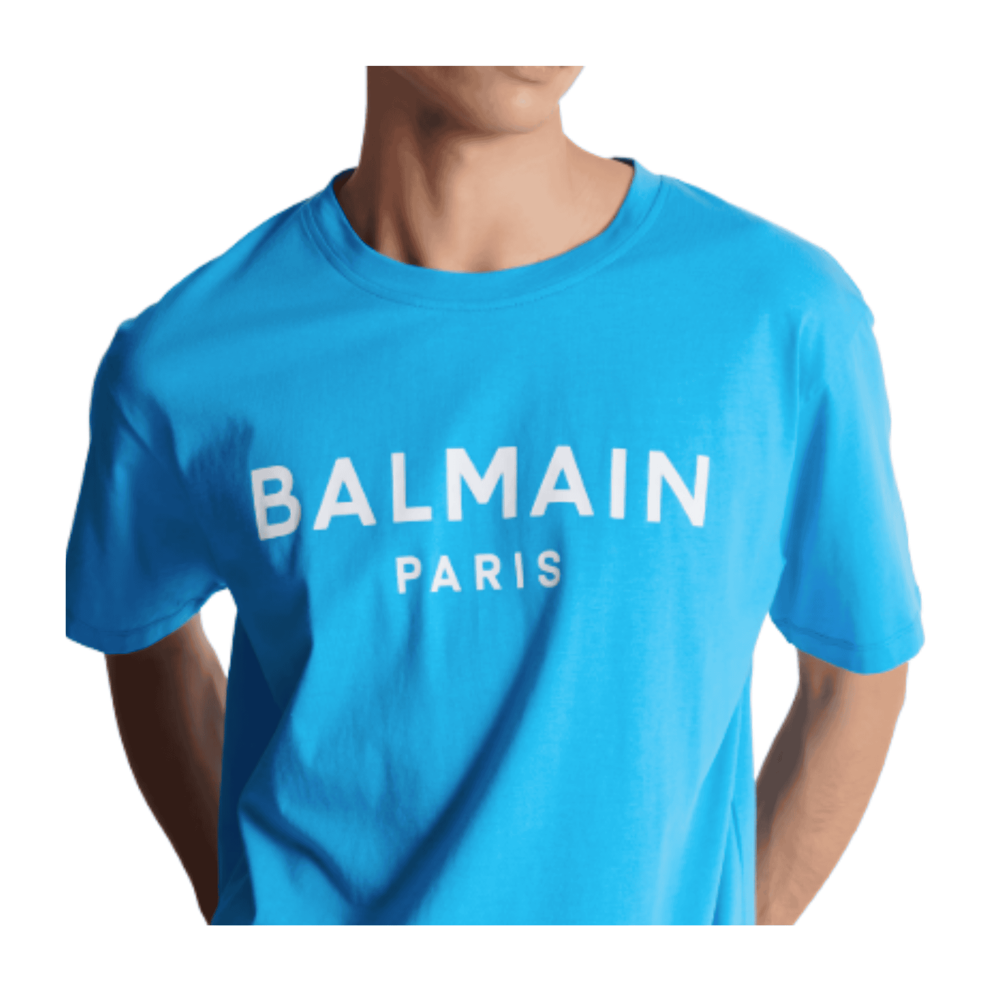 Balmain Printed T-Shirt- Blue