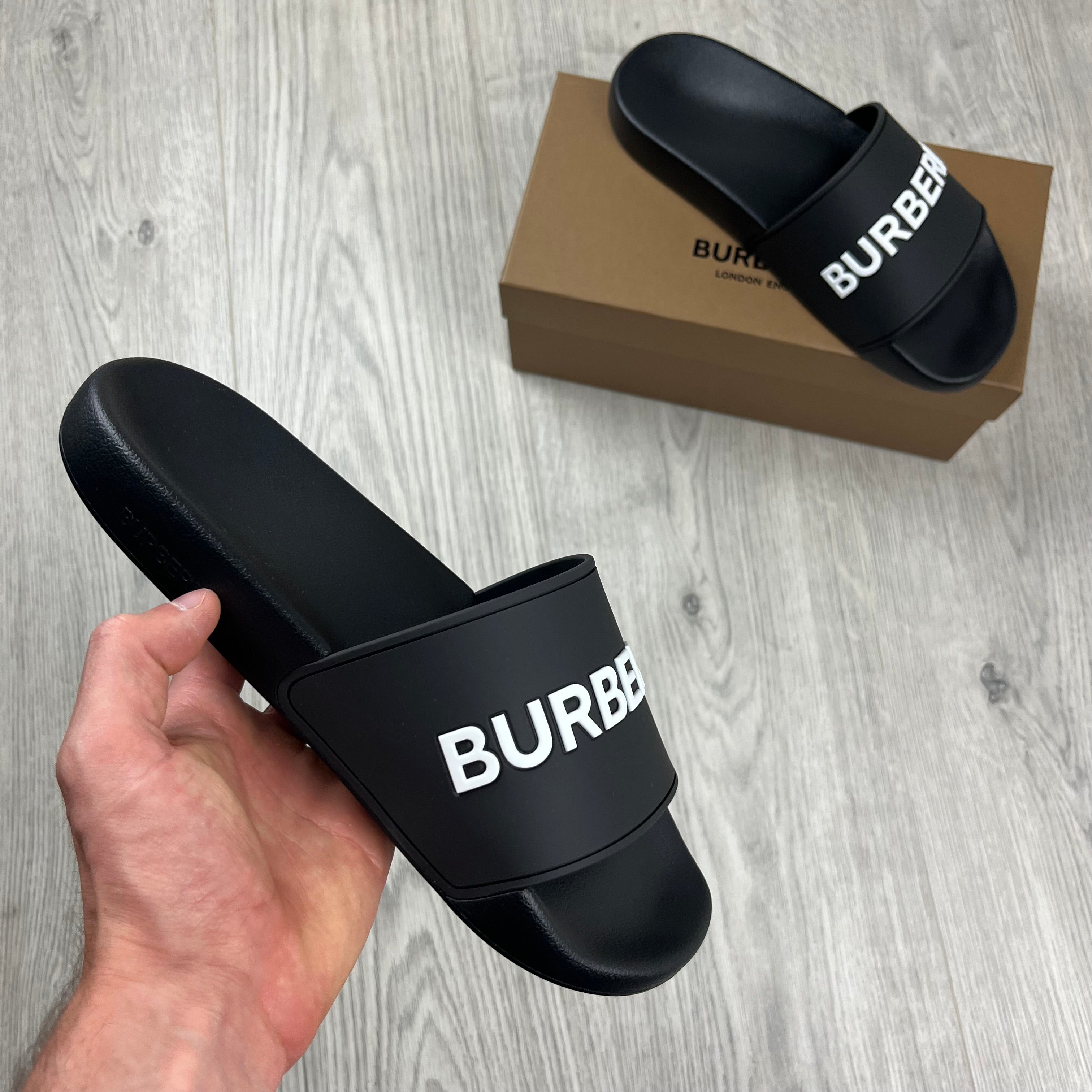 Burberry 'Furley' Slides - Black