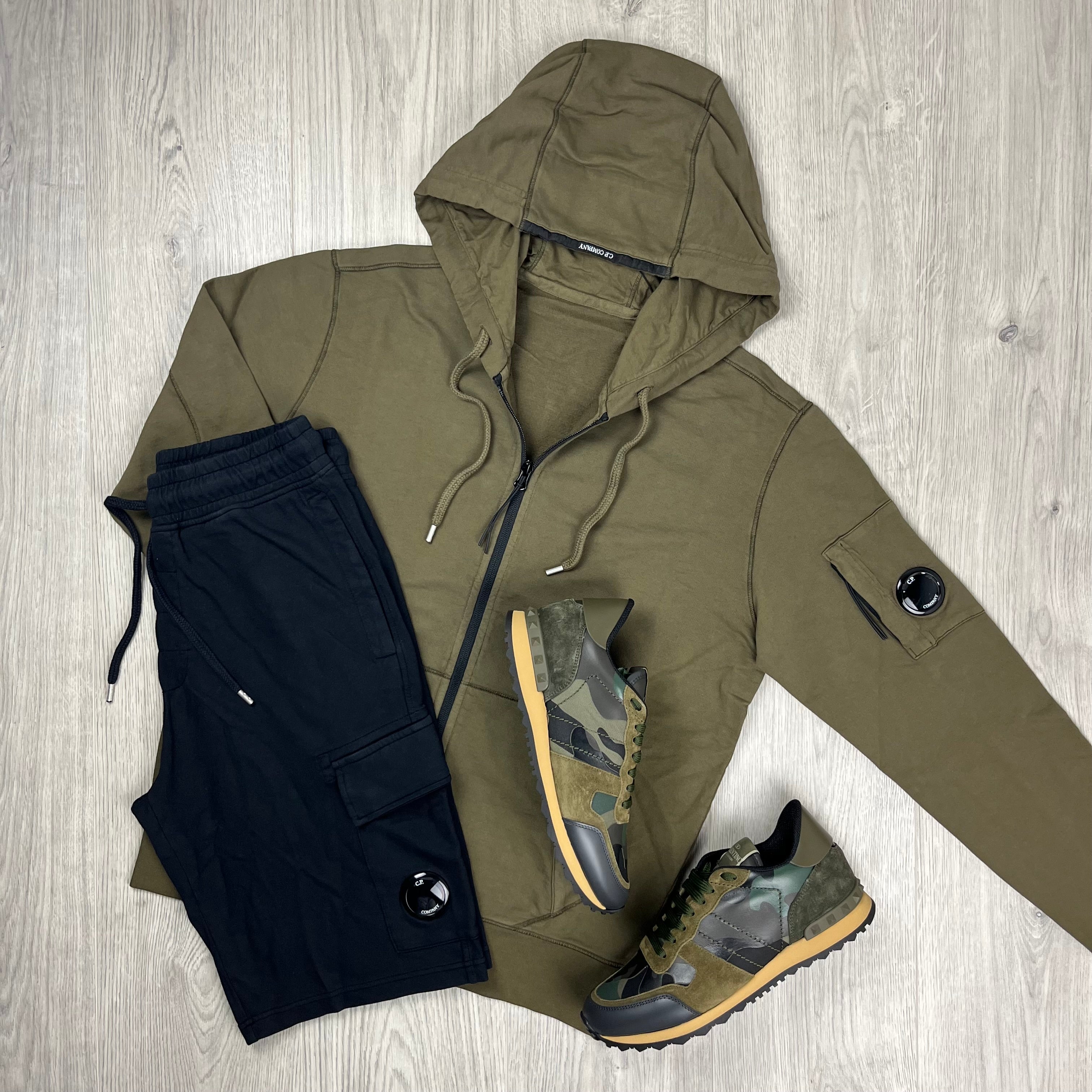 CP Company Light Fleece Tracksuit - Green/Black