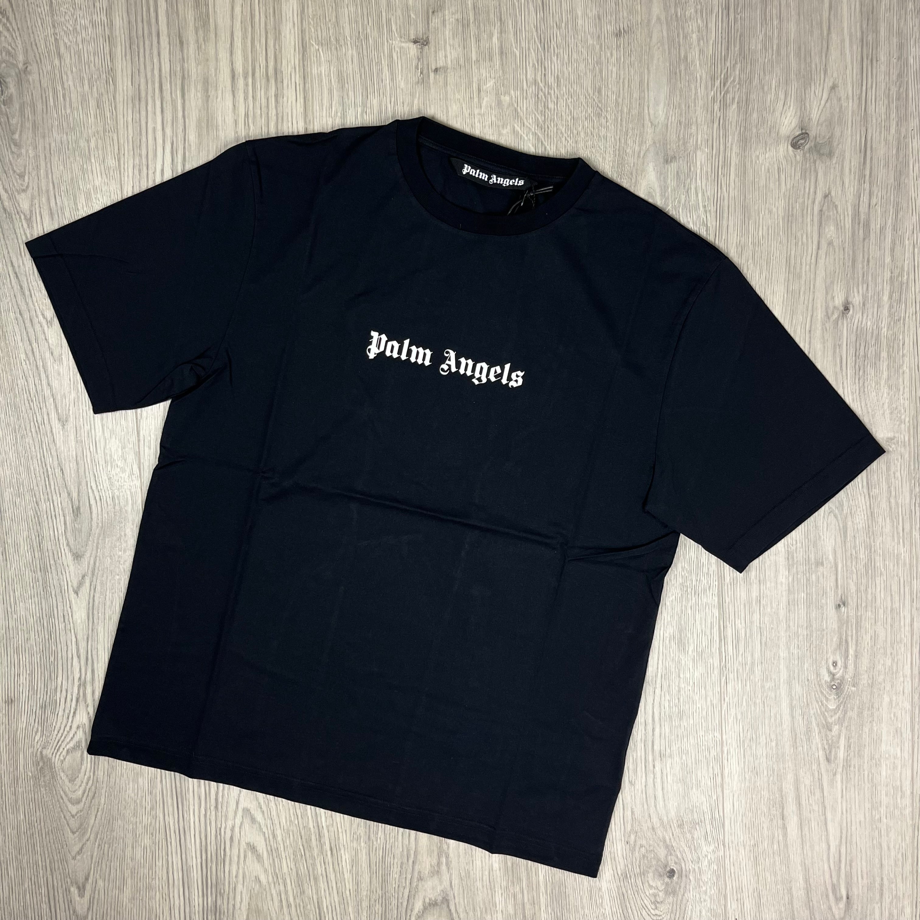 Palm Angels Printed T-Shirt in Black. On sale at Open Attire.