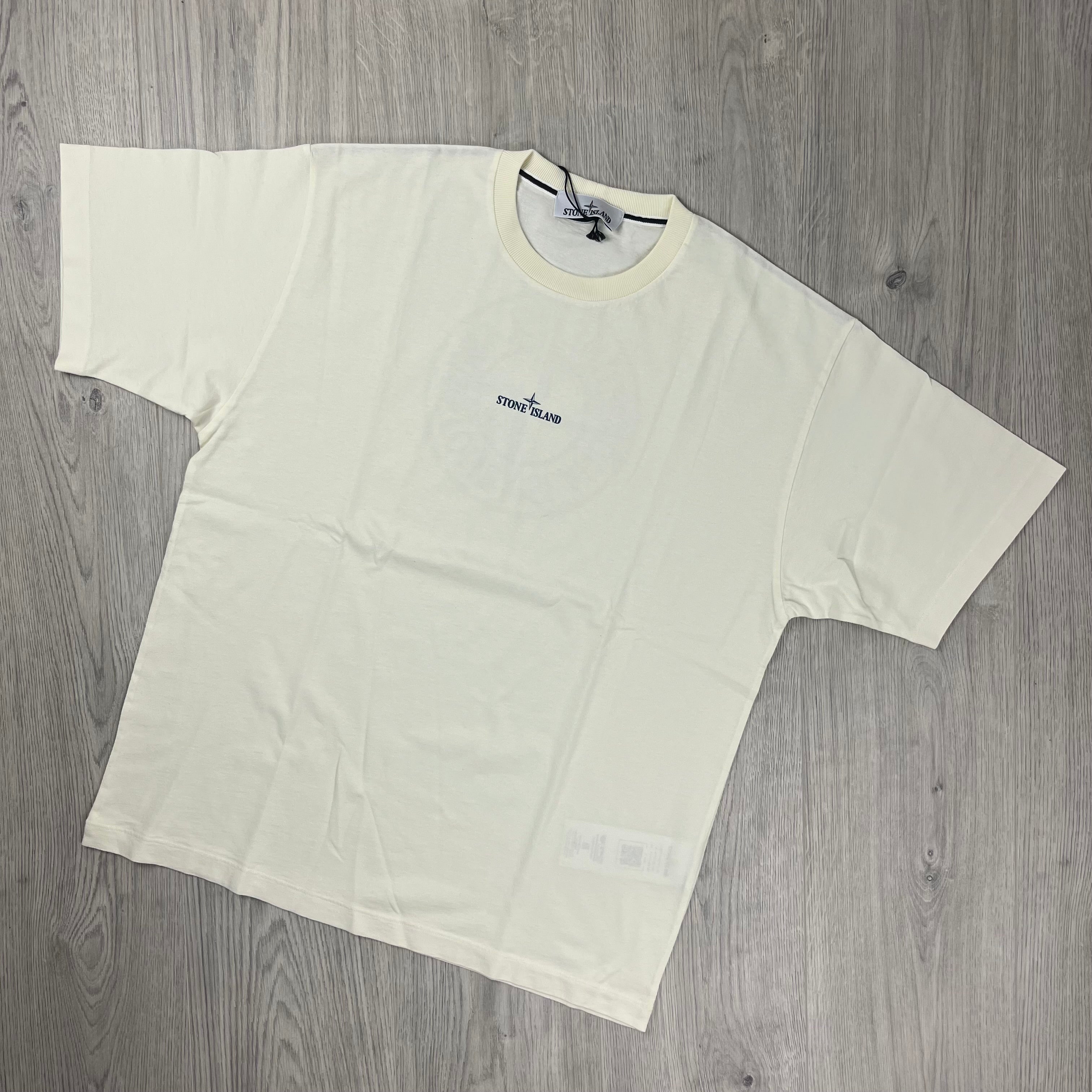 Stone Island Compass T-Shirt in Ivory. On sale at Open Attire.