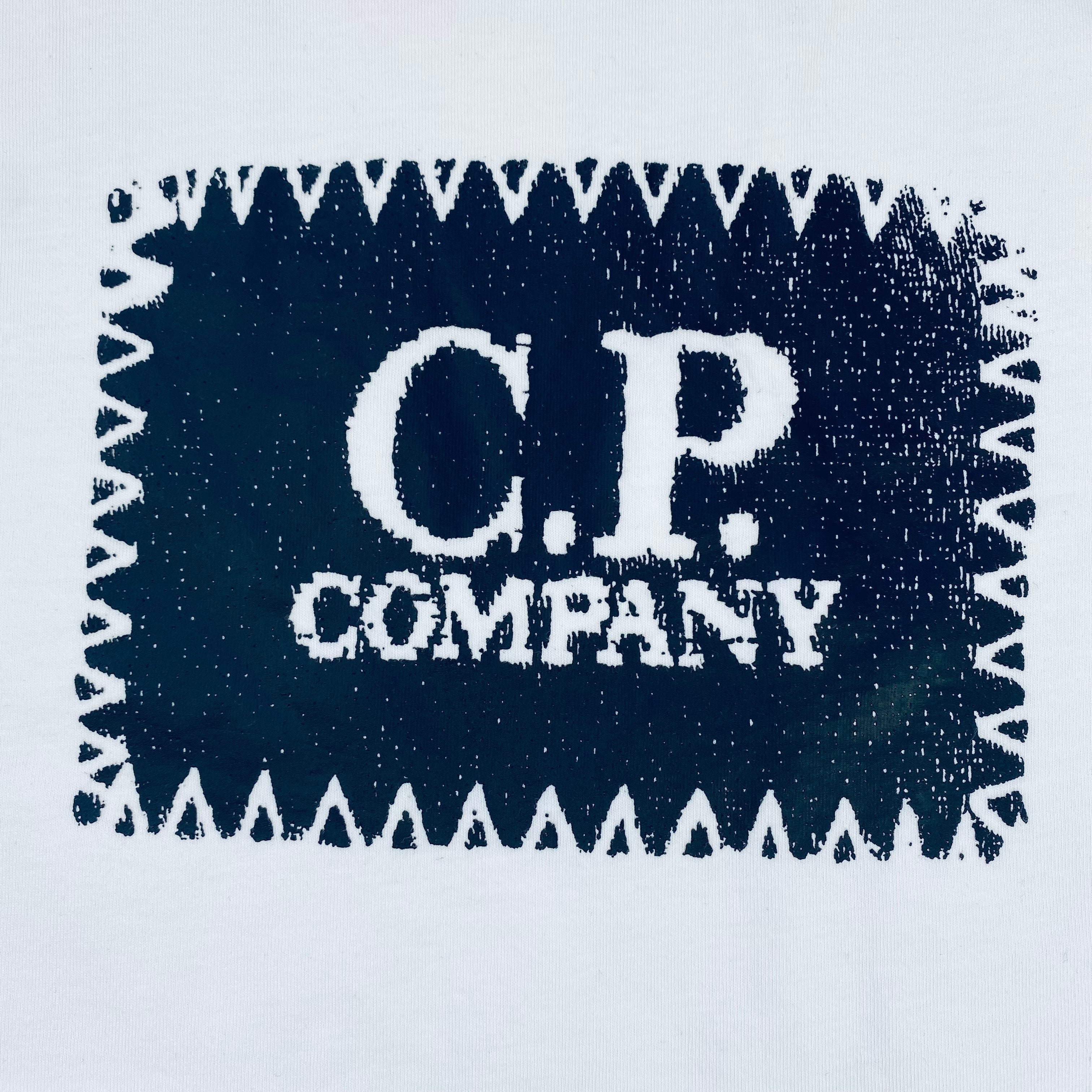 Men's CP Company Stamp T-Shirt in Gauze White. On sale at Open Attire.